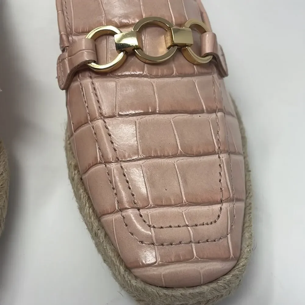 New!!! Schutz Patty crocodile embossed leather espadrilles woman’s size 6B